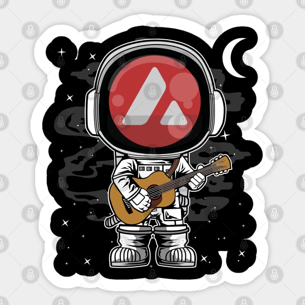 Astronaut Guitar Avalanche AVAX Coin To The Moon Crypto Token Cryptocurrency Blockchain Wallet Birthday Gift For Men Women Kids Sticker by Thingking About